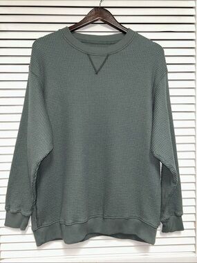 Aerie Sage Green Waffle Crewneck